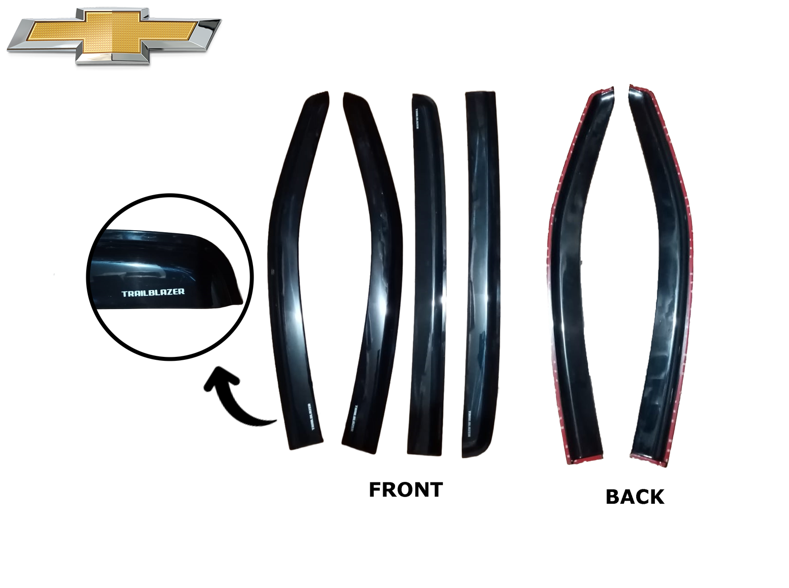 CHEVROLET TRAILBLAIZER 2016-2024 DOOR VISOR BLACK INJECTION