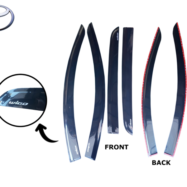 TOYOTA WIGO 2014-2022 DOOR VISOR BLACK MUGEN TYPE