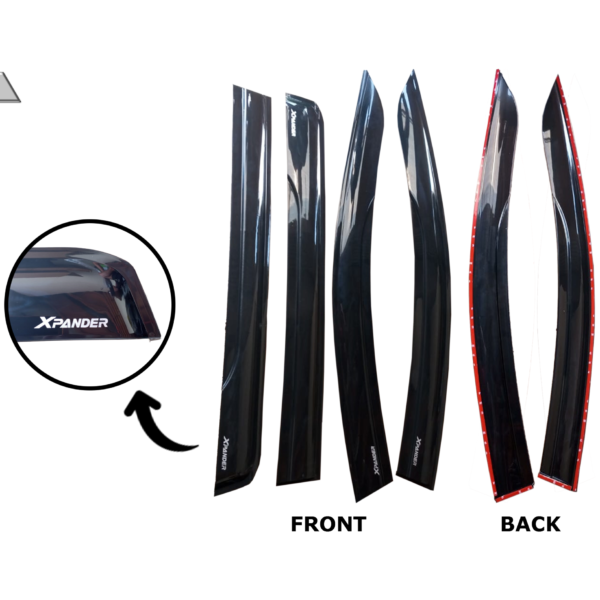 MITSUBISHI XPANDER 2018-2024 DOOR VISOR BLACK MUGEN TYPE