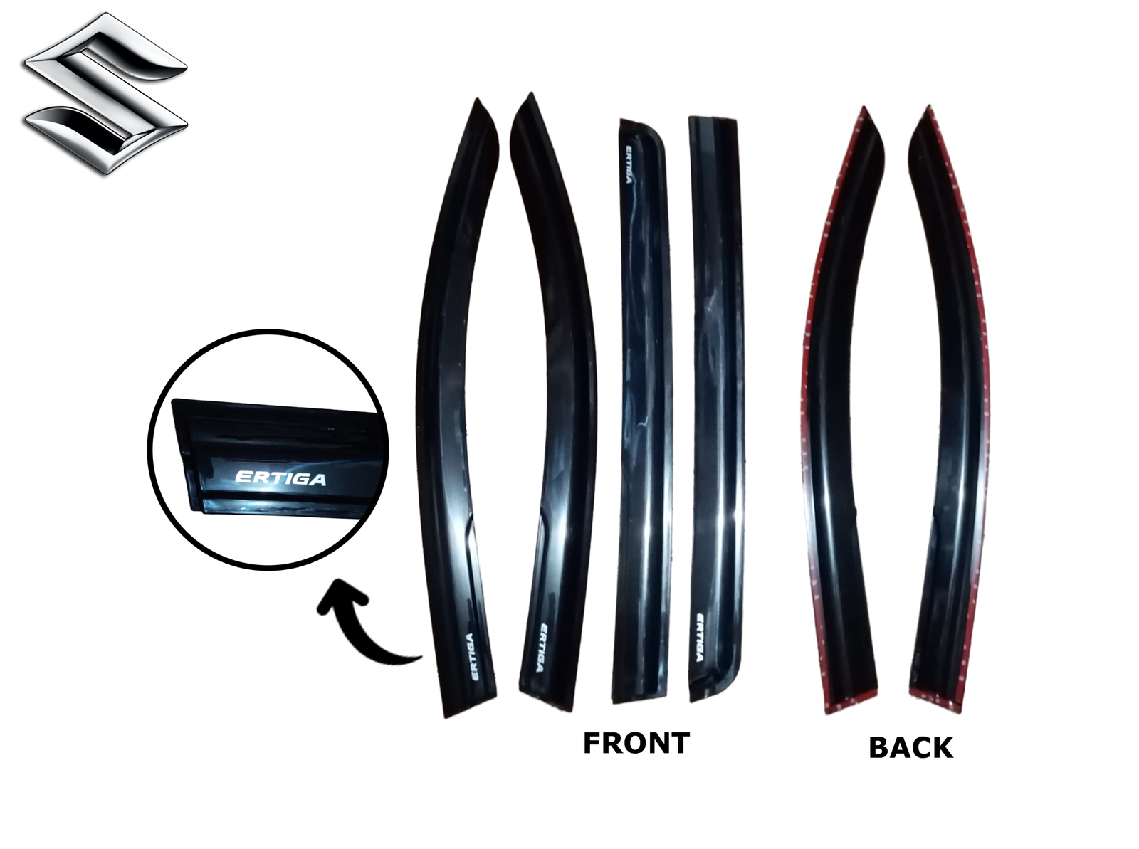 SUZUKI ERTIGA 2014-2018 DOOR VISOR BLACK INJECTION