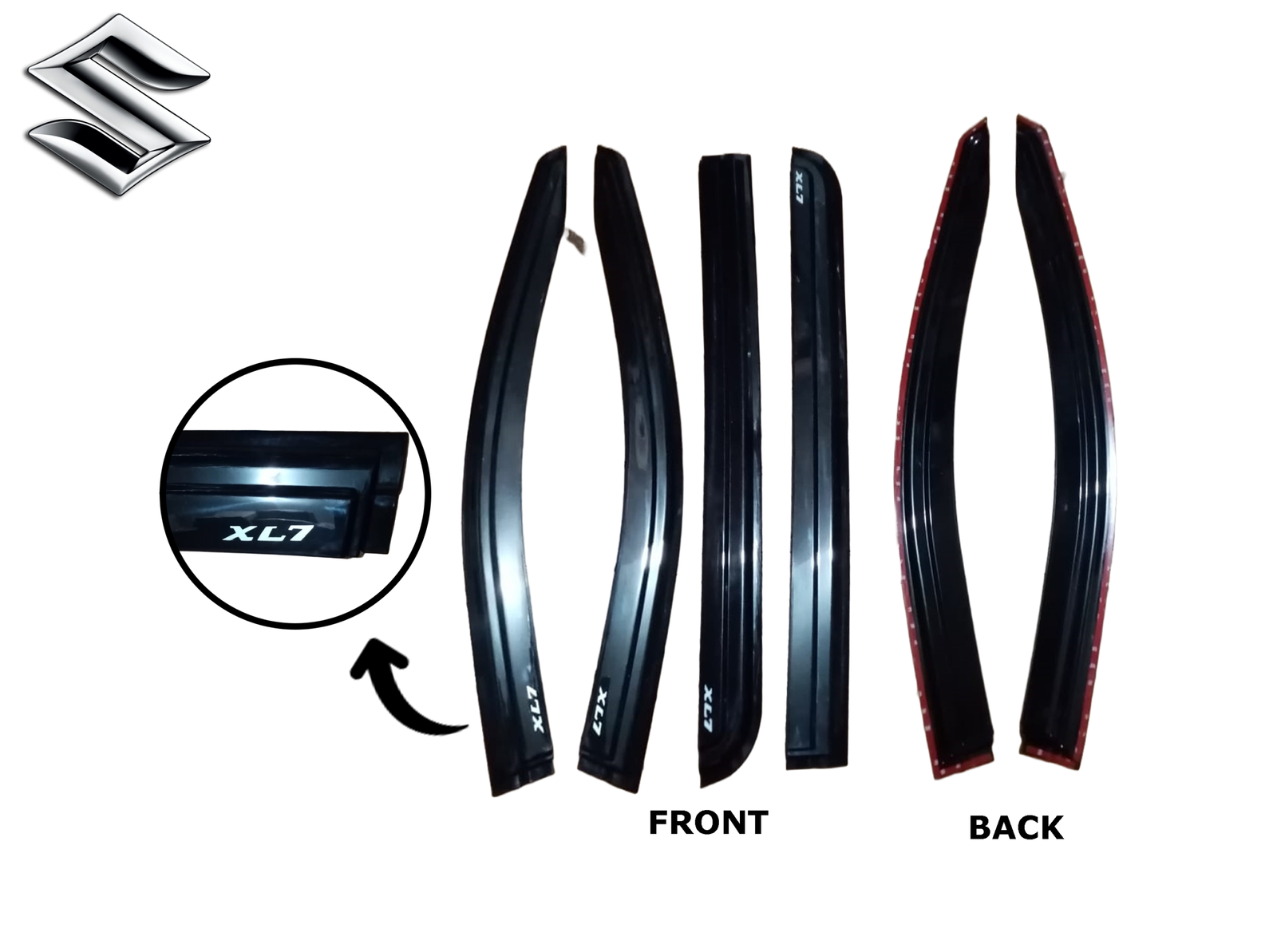 SUZUKI XL7 2018-2024 DOOR VISOR BLACK INJECTION