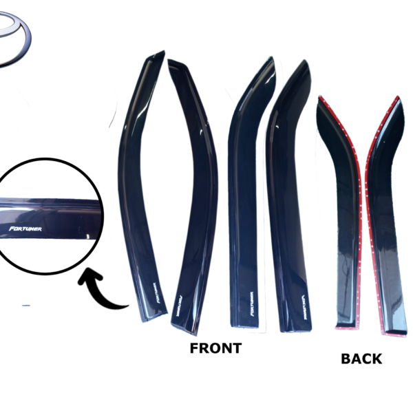 TOYOTA FORTUNER 2009-2015 DOOR VISOR BLACK INJECTION