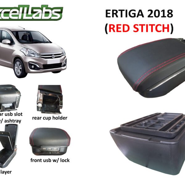 ERTIGA 2018 ARM REST / CONSOLE BOX (RED STITCH)