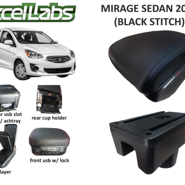 MIRAGE SEDAN 2018 ARM REST / CONSOLE BOX (BLACK SITCHES)