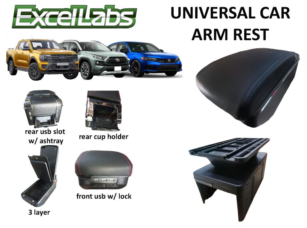 UNIVERSAL ARM REST / CONSOLE BOX (BLACK STITCHES)