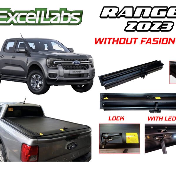 RANGER XLT, XL, XLS, AMAROK 2023-2024 ROLLER LID ALUMINUM MANUAL WITH LOCK AND LED