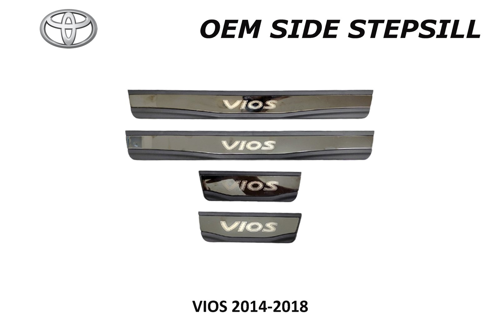 VIOS 2014 - 2018  SIDE STEPSILL BLACK VIOS LOGO