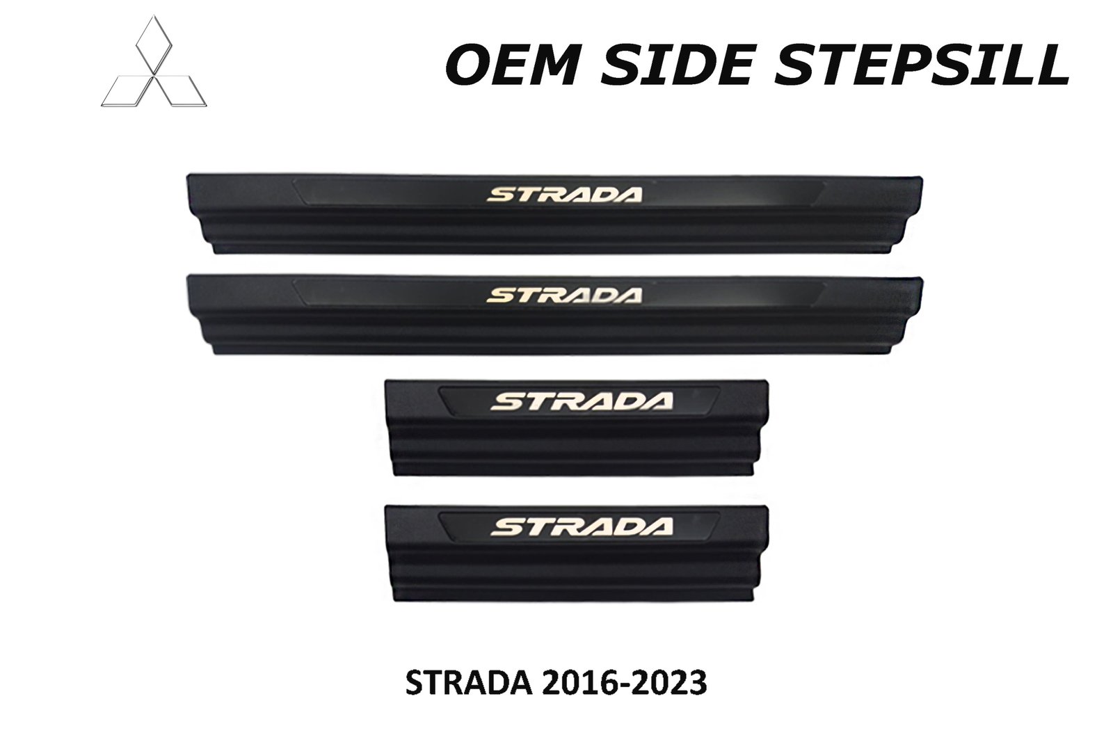 STRADA TRITON 2019 - 2024  SIDE STEPSILL WITH LOGO NO LED