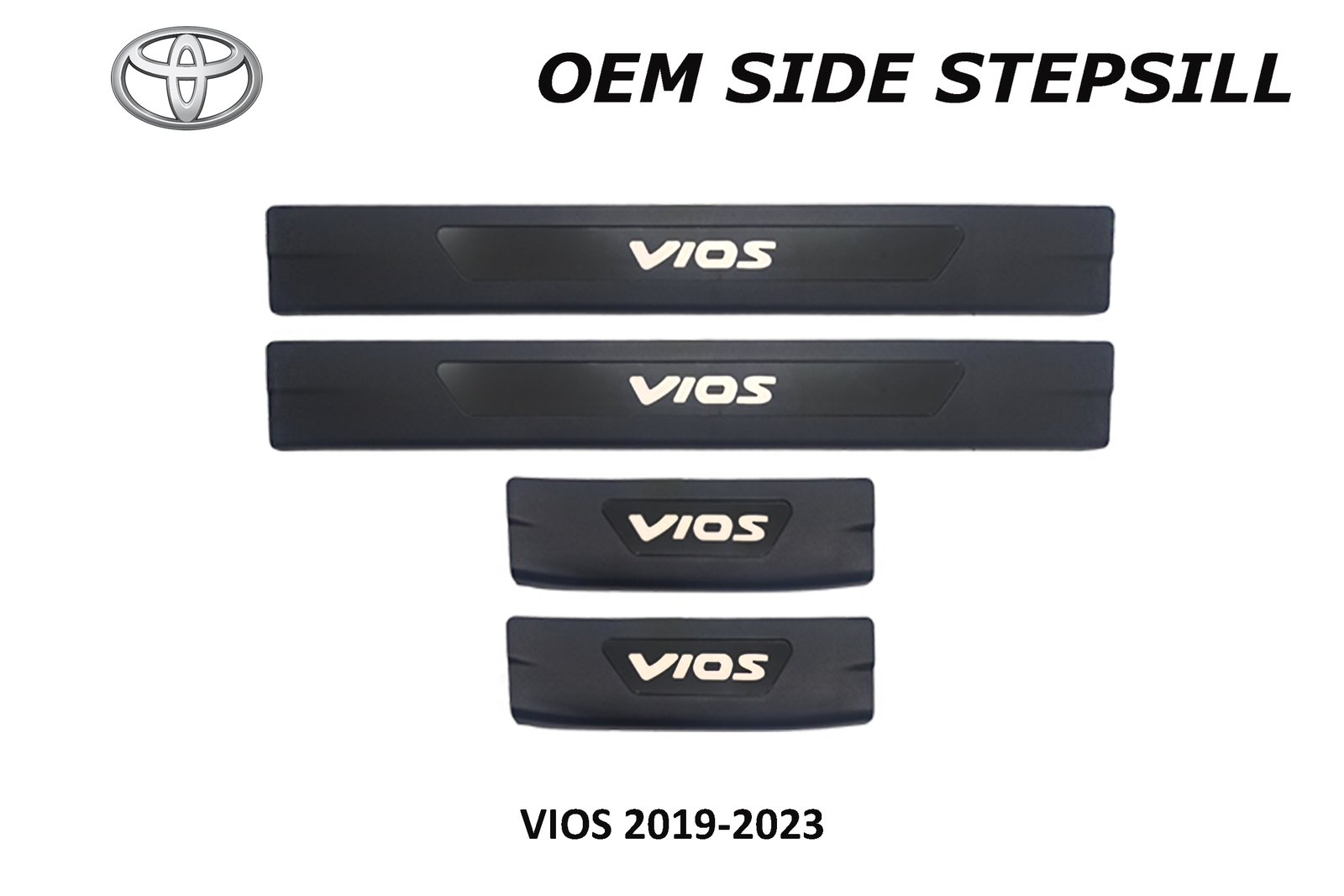 VIOS 2019 - 2024 SIDE STEPSILL WITH LOGO NO LED