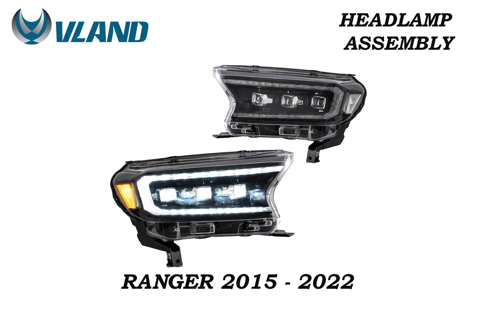 RANGER BUGATTI 2015 - 2022 VLAND HEAD LIGHT ASSEMBLY CLEAR