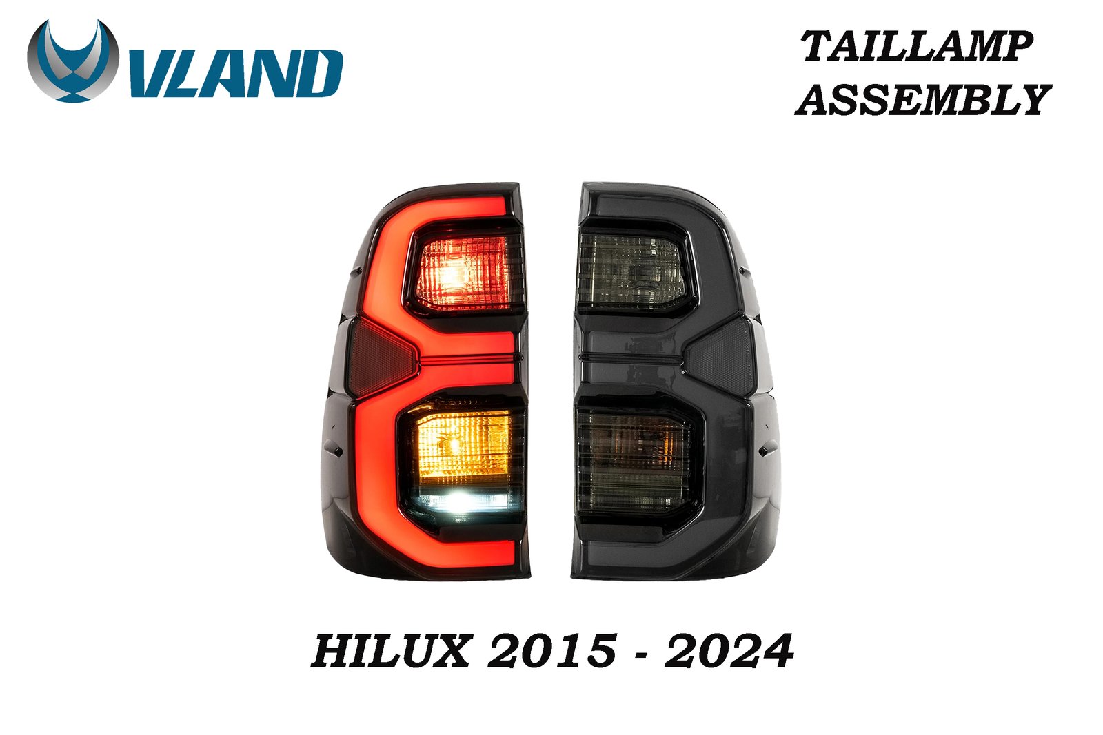 HILUX 2015 - 2024 VLAND TAIL LIGHT ASSEMBLY SMOKE