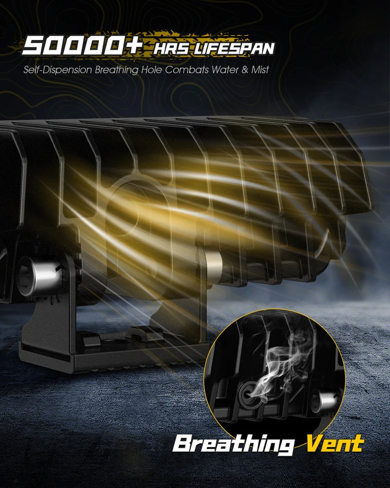 6 Inch LED Integrated Reverse and Brake Light Bar Flood Beam Red White