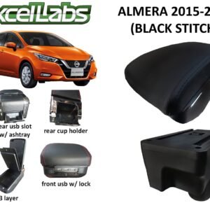 ACBALMBLK-scaled-1.jpg ALMERA 2015-2020 ARM REST / CONSOLE BOX (BLACK STITCH)
