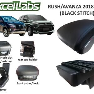 RUSH/AVANZA 2018-2021 ARM REST CONSOLE BOX (BLACK STITCHES)