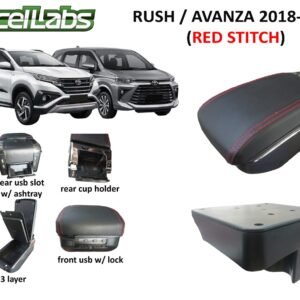 ACBRUSHAVAHENAN-scaled-1.jpg RUSH/AVANZA 2018-2021 ARM REST / CONSOLE BOX (RED STICHES)