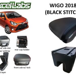 WIGO 2018 ARM REST / CONSOLE BOX (BLACK STITCHES)