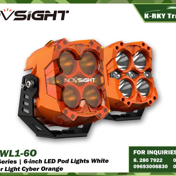 CYBER 1 Series | 6-inch LED Pod Lights White and Amber Light Cyber Orange