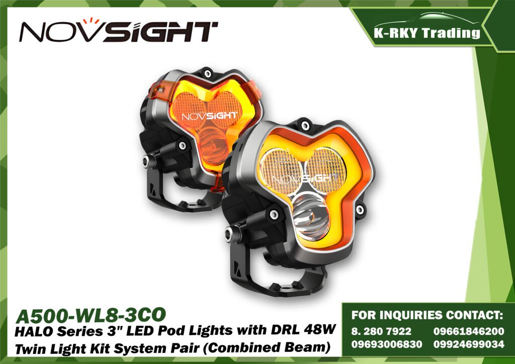 HALO Series 3" LED Pod Lights with DRL 48W Twin Light Kit System Pair (Combined Beam)