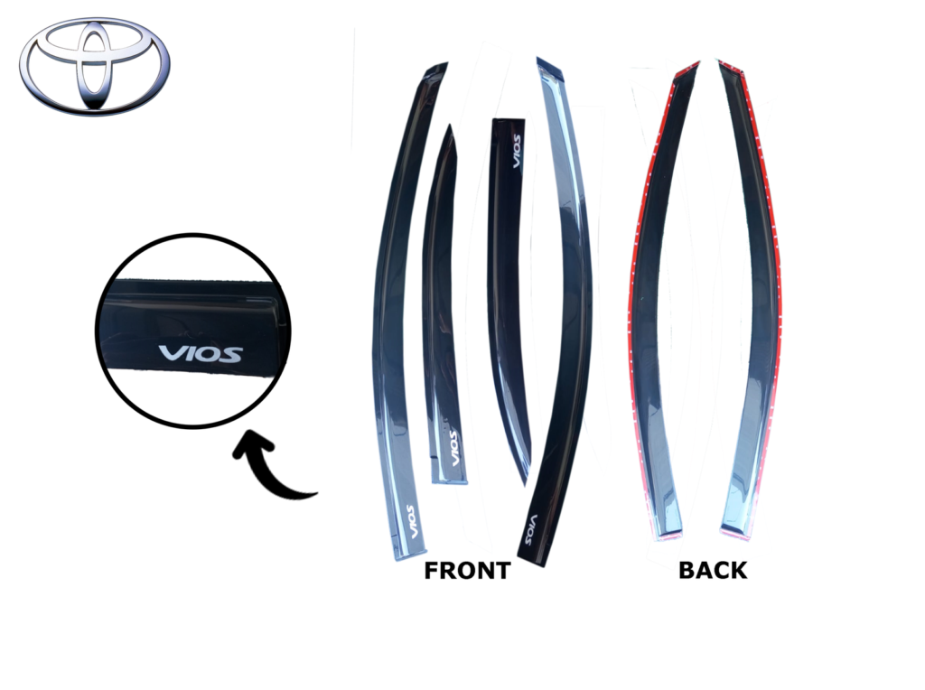 TOYOTA VIOS 2014-2018 DOOR VISOR BLACK INJECTION