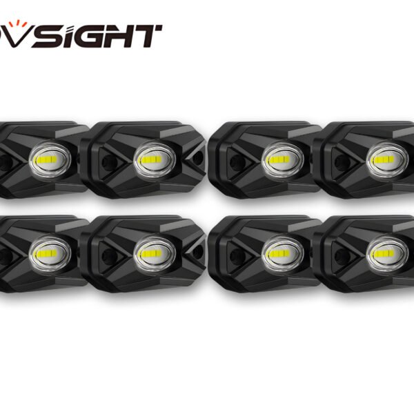 LED Rock Lights Kit White Light Flood Beam (8 Pods)