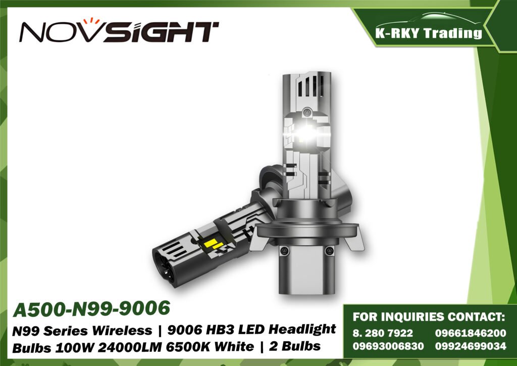 N99 Series Wireless | 9006 HB4 LED Headlight Bulbs 100W 24000LM 6500K White | 2 Bulbs