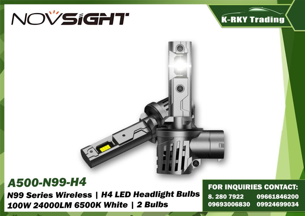 N99 Series Wireless | H4 LED Headlight Bulbs 100W 24000LM 6500K White | 2 Bulbs
