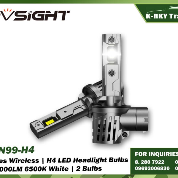 N99 Series Wireless | H4 LED Headlight Bulbs 100W 24000LM 6500K White | 2 Bulbs