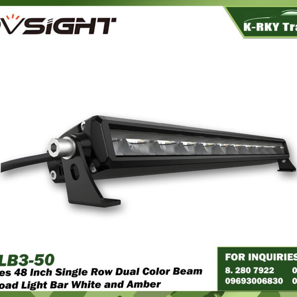 Rock Series 48 Inch Single Row Dual Color Beam LED Off-Road Light Bar White and Amber