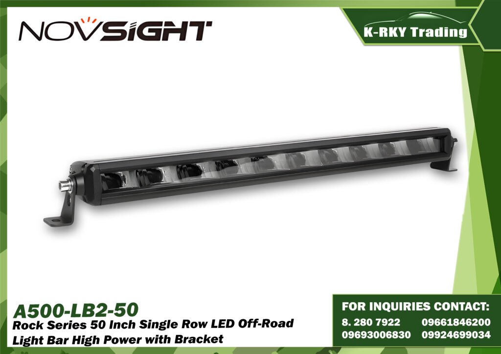 Rock Series 50 Inch Single Row LED Off-Road Light Bar High Power with Bracket (1) A500-LB2-50