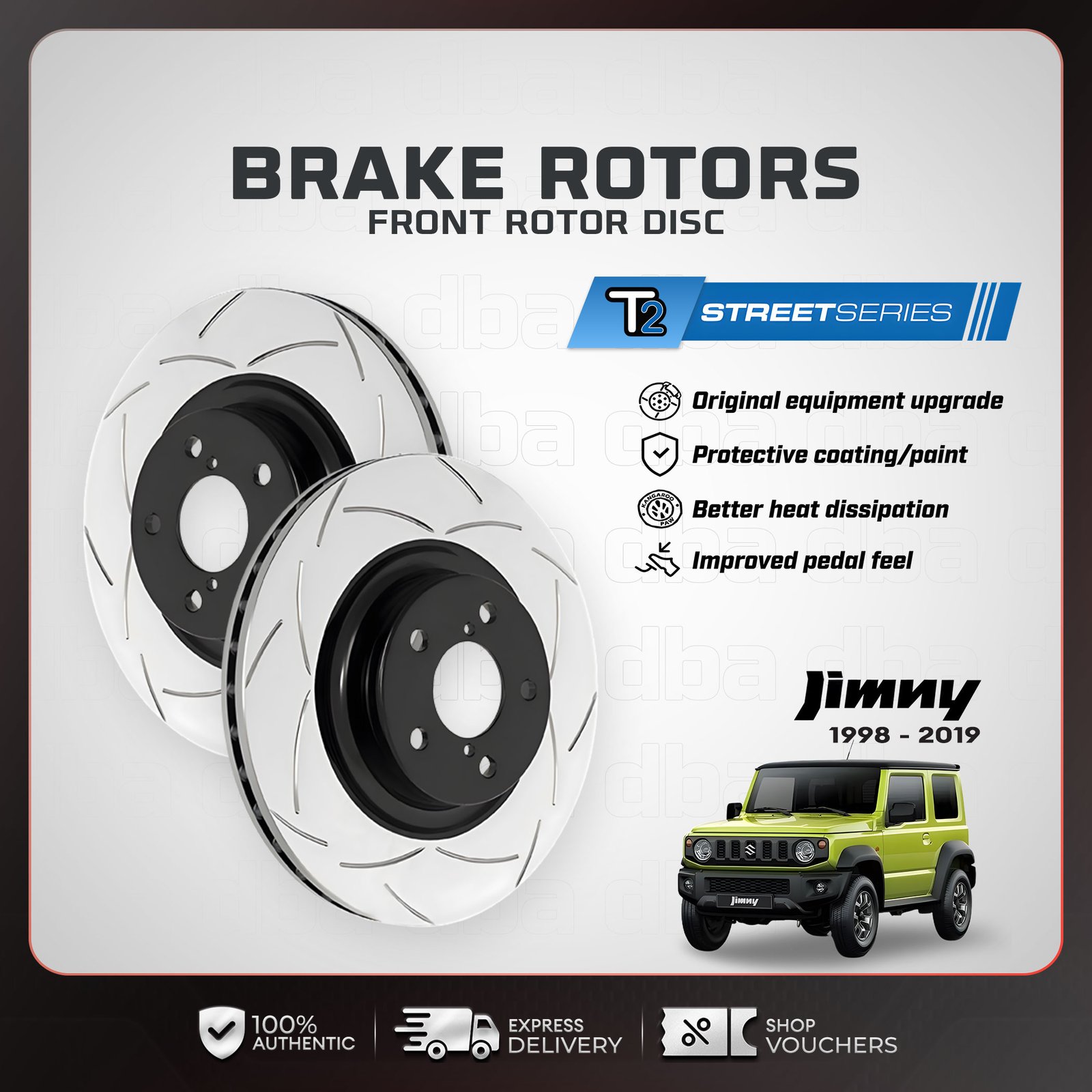 ROTOR DISC, DBA AUSTRALIA FRONT T2 SUZUKI JIMNY 2000 ON (1) DBA587S