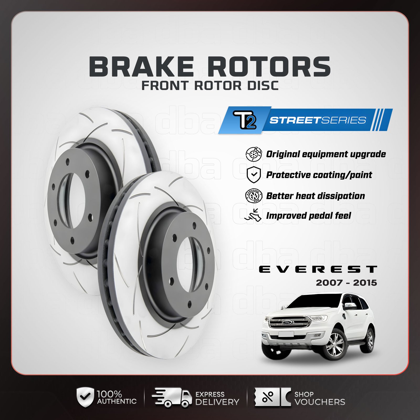 ROTOR DISC, DBA AUSTRALIA FRONT T2 FORD RANGER/RAPTOR 2018 2024 (1) DBA2137S