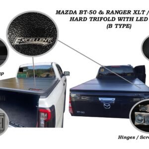 FORD RANGER XLT / XLS / FX4 AND MAZDA BT-50 2012 - 2022 HARD TRIFOLD WITH LED LIGHT (C TYPE)