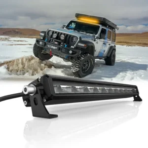 Rock Series 8 Inch Single Row Dual Color Beam LED Off-Road Light Bar White and Amber
