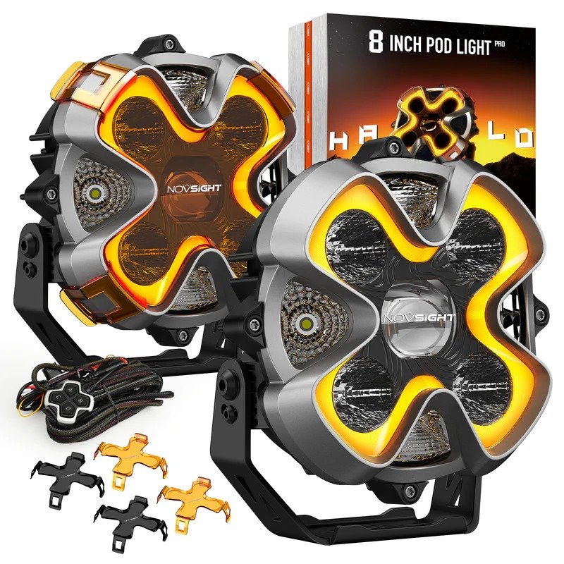 HALO Pro Series 8-inch LED Pod Lights with Dynamic DRL Modes