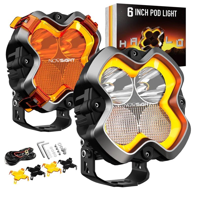 HALO Pro Series 6" LED Pod Lights with Dynamic DRL Modes (Combined Beam)