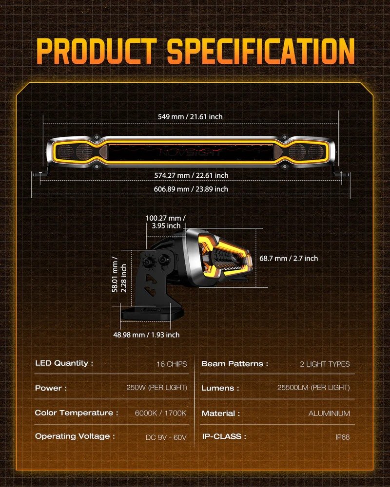 HALO Pro Series 20-inch LED Light Bar with Dynamic DRL Modes