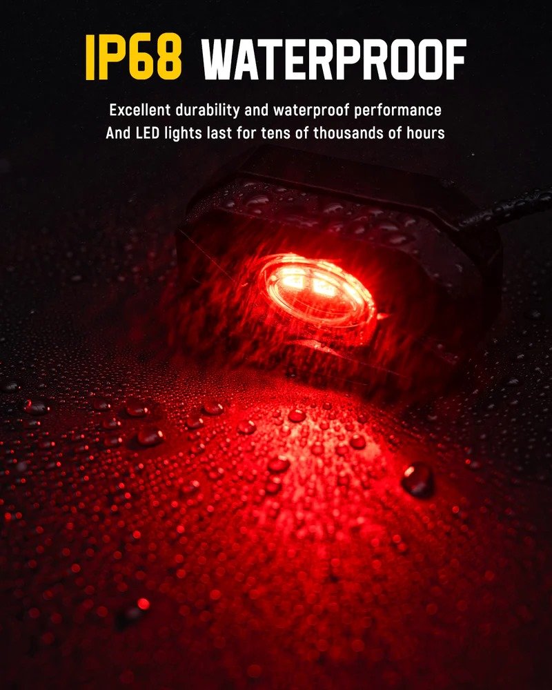 RGB LED Rock Lights Kit One to Eight (4Pods Set )