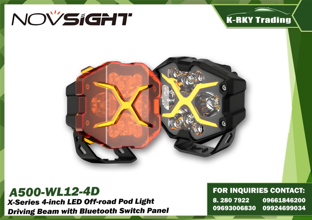 X-Series 4-inch LED Off-road Pod Light Driving Beam with Bluetooth Switch Panel